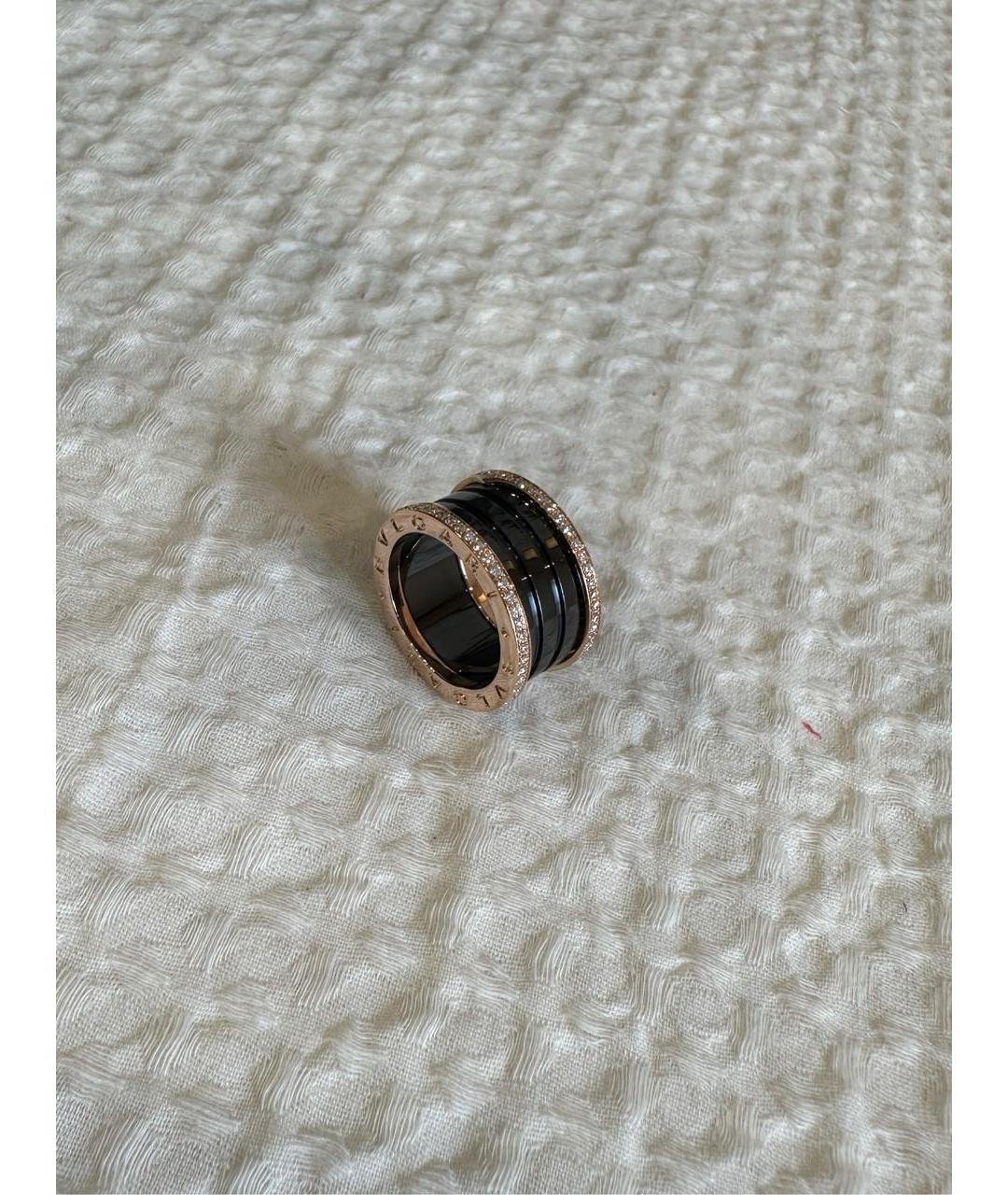 BVLGARI Черное кольцо из розового золота, фото 4