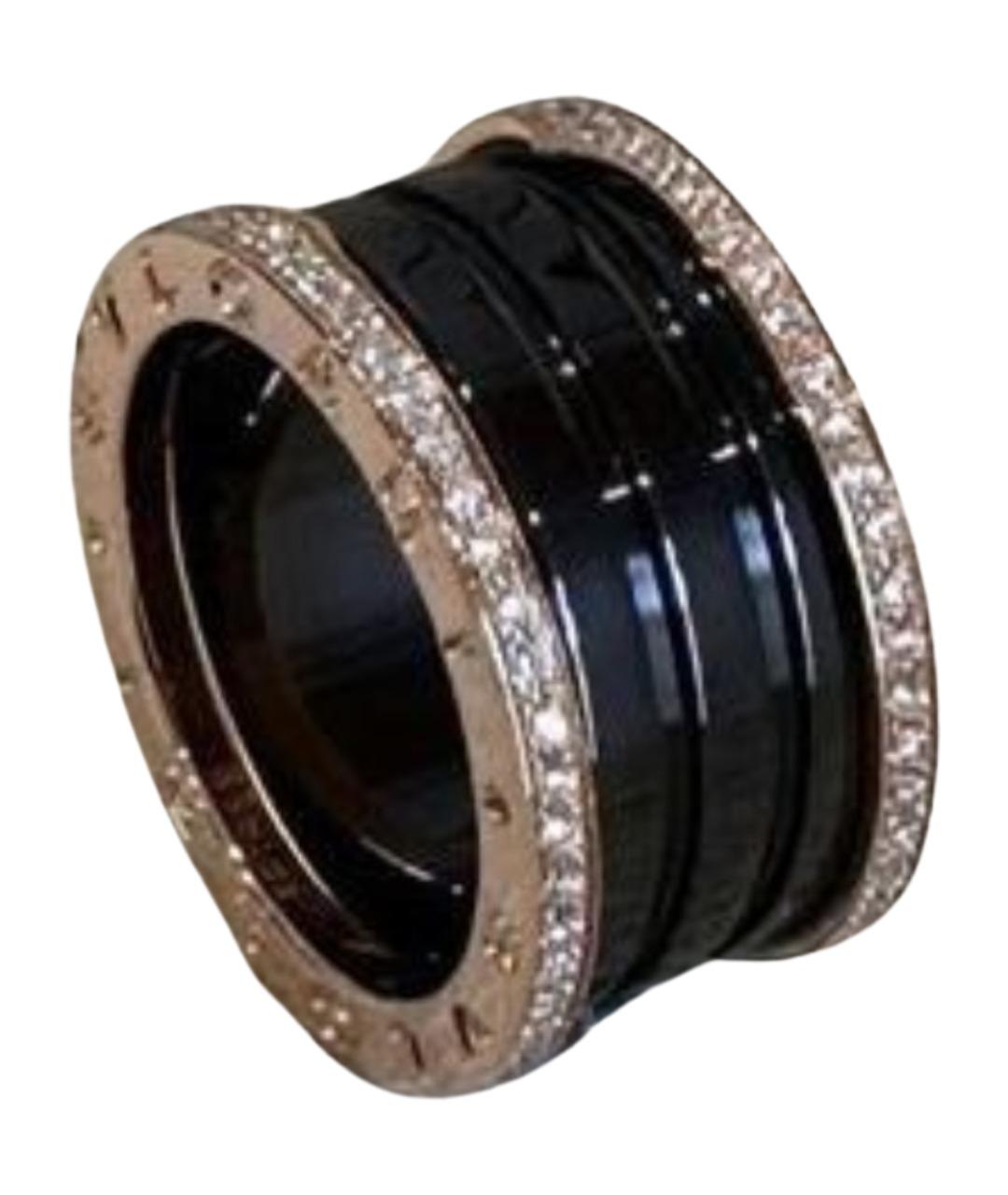 BVLGARI Черное кольцо из розового золота, фото 1