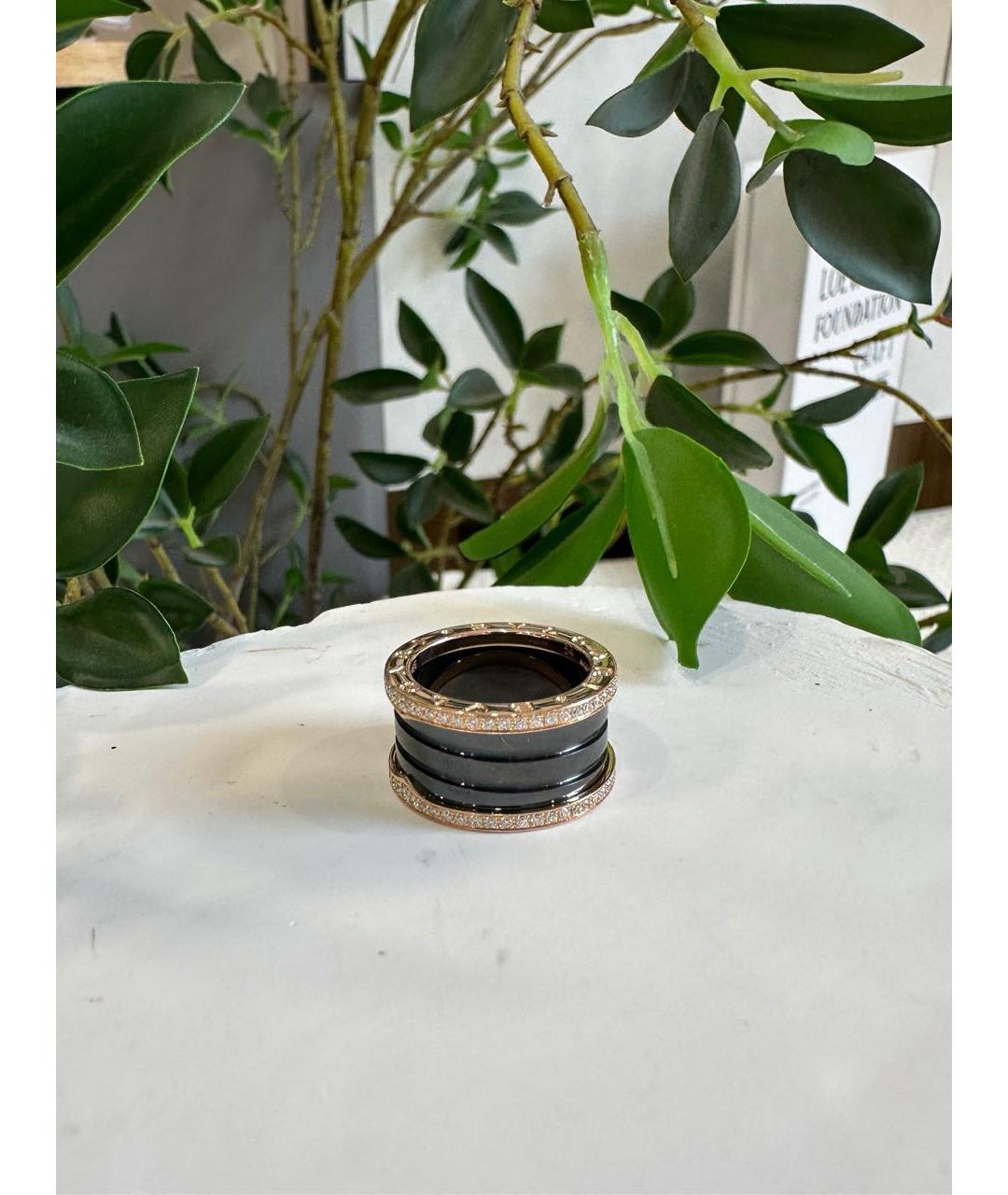 BVLGARI Черное кольцо из розового золота, фото 3