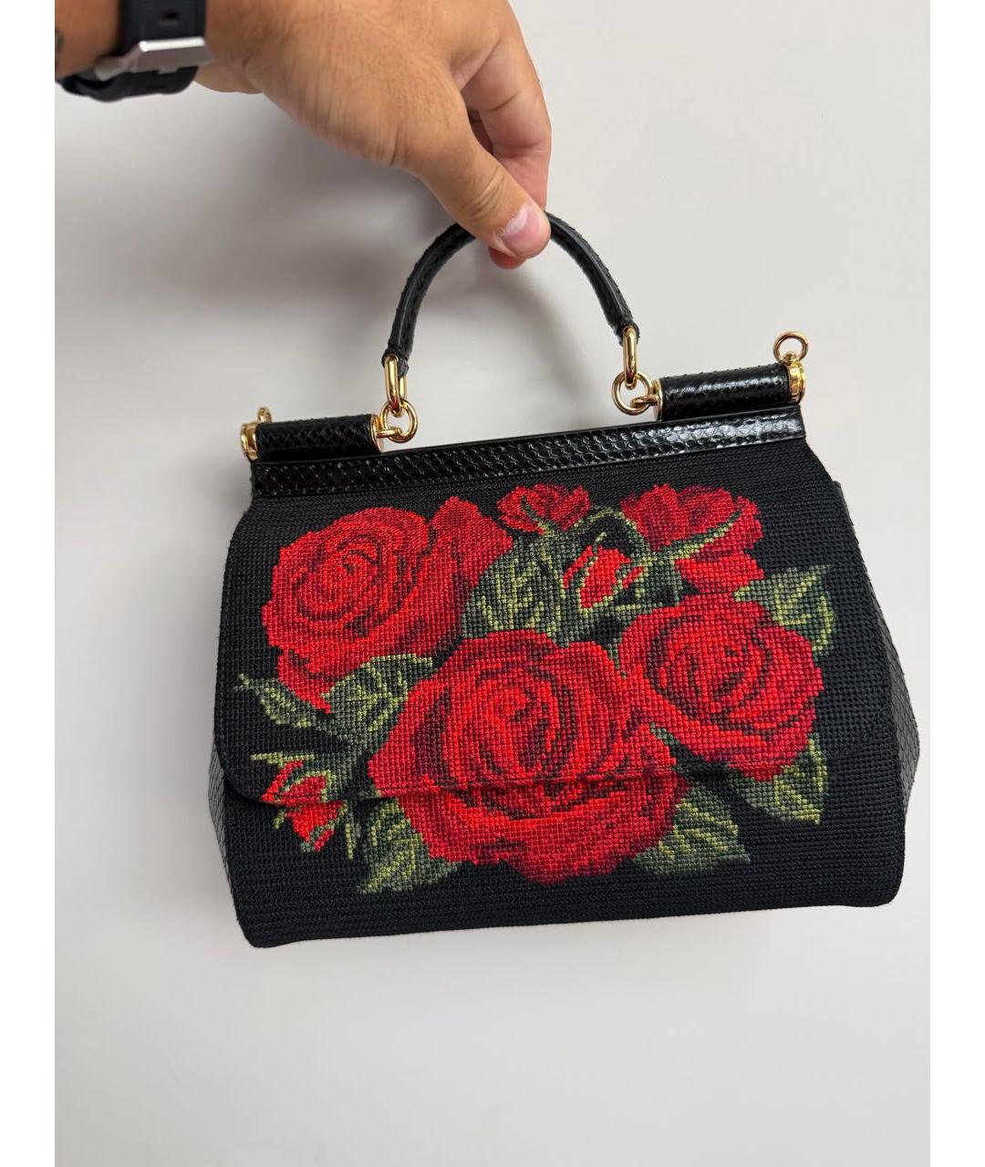 DOLCE&GABBANA Черная сумка с короткими ручками, фото 5