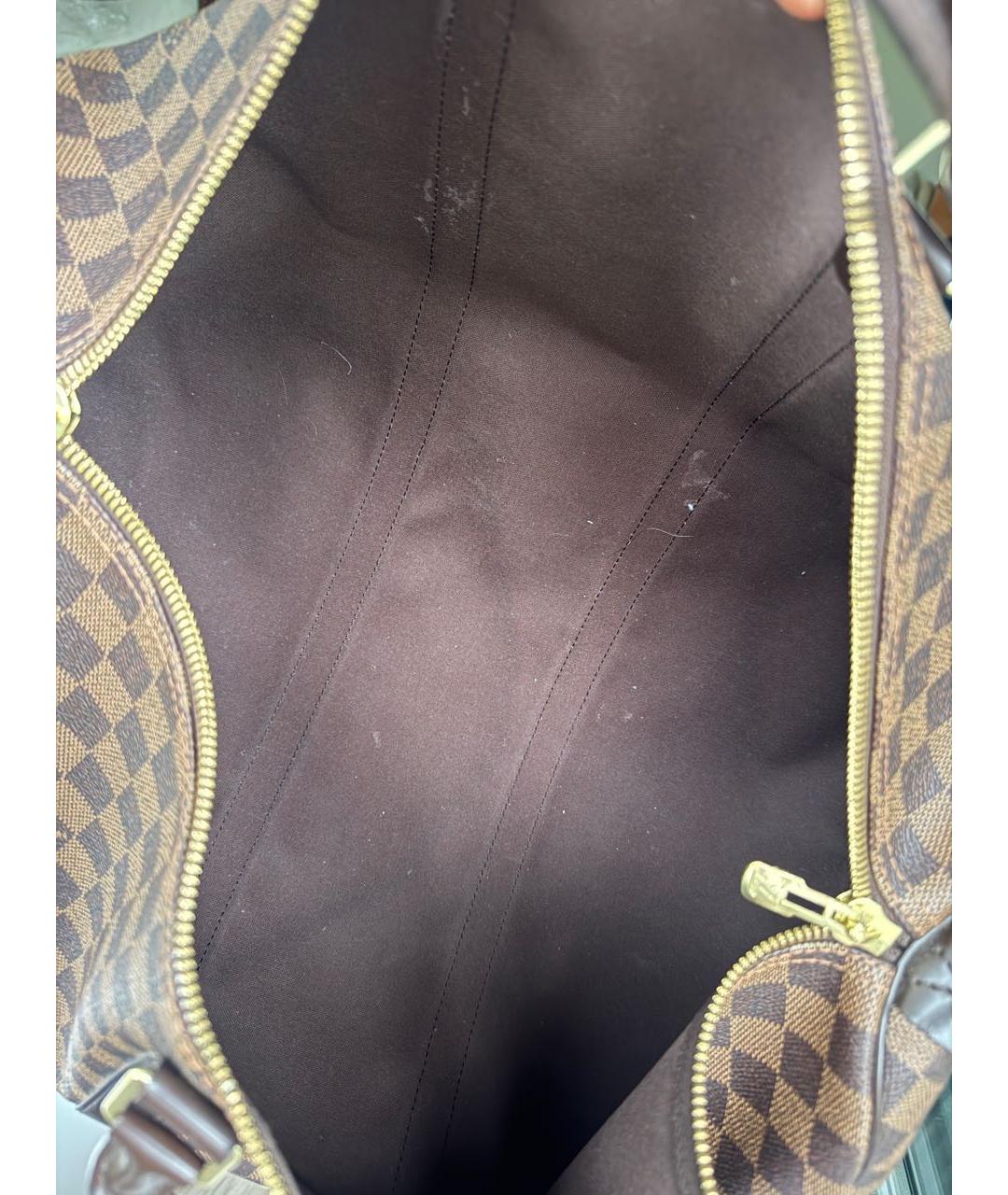 LOUIS VUITTON Коричневая дорожная/спортивная сумка из канвы, фото 7