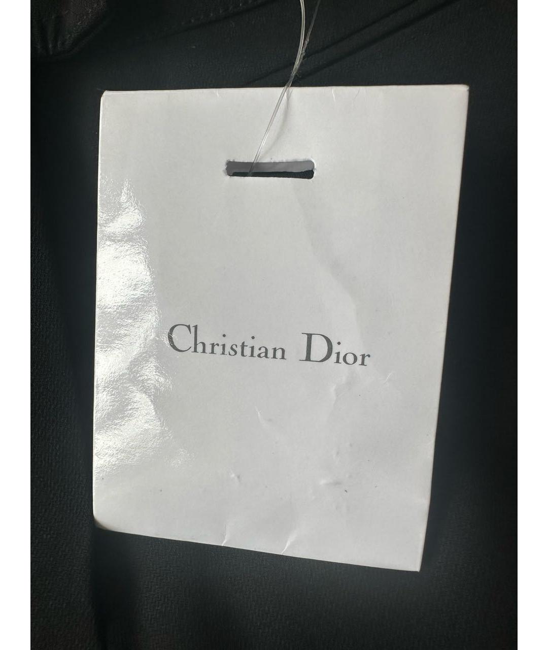 CHRISTIAN DIOR Черные шерстяные прямые брюки, фото 5