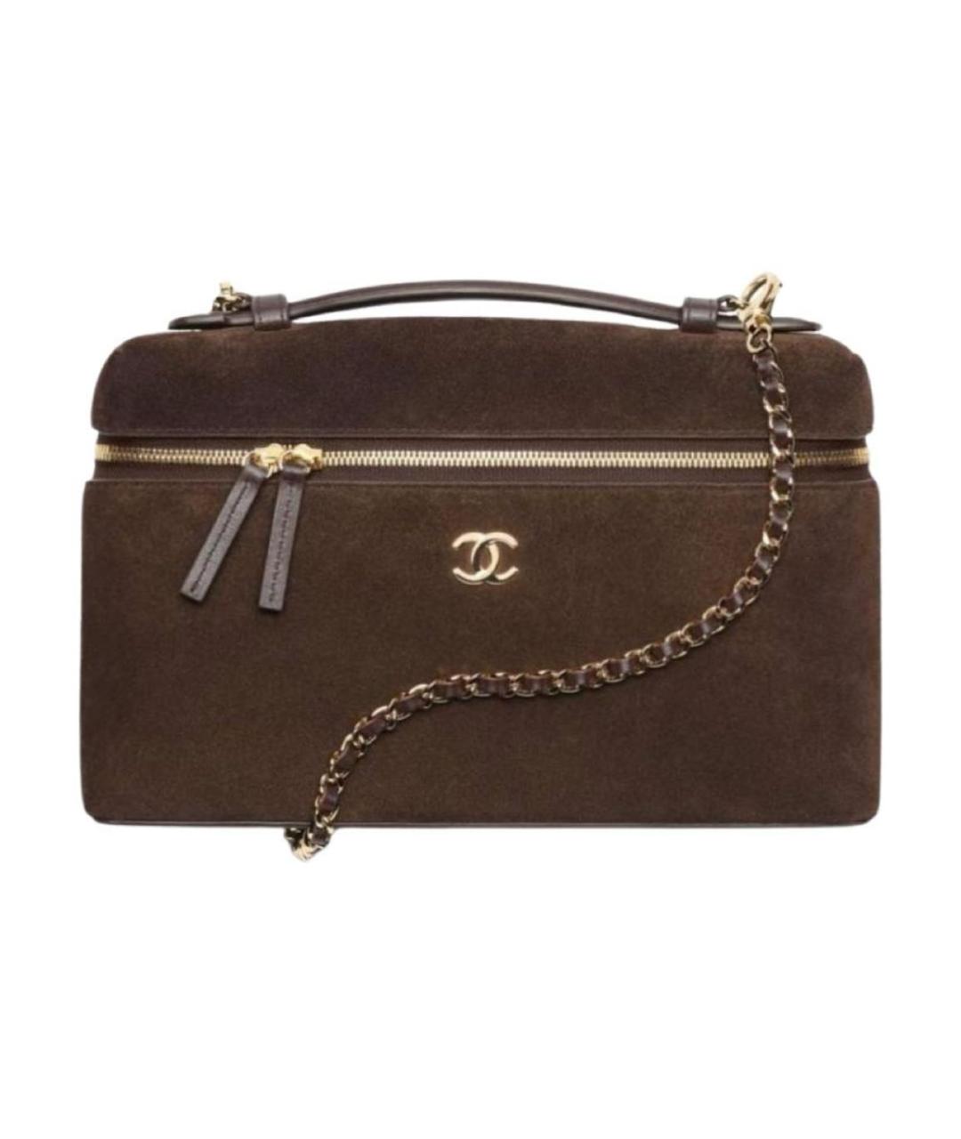 CHANEL Коричневая замшевая сумка через плечо, фото 1