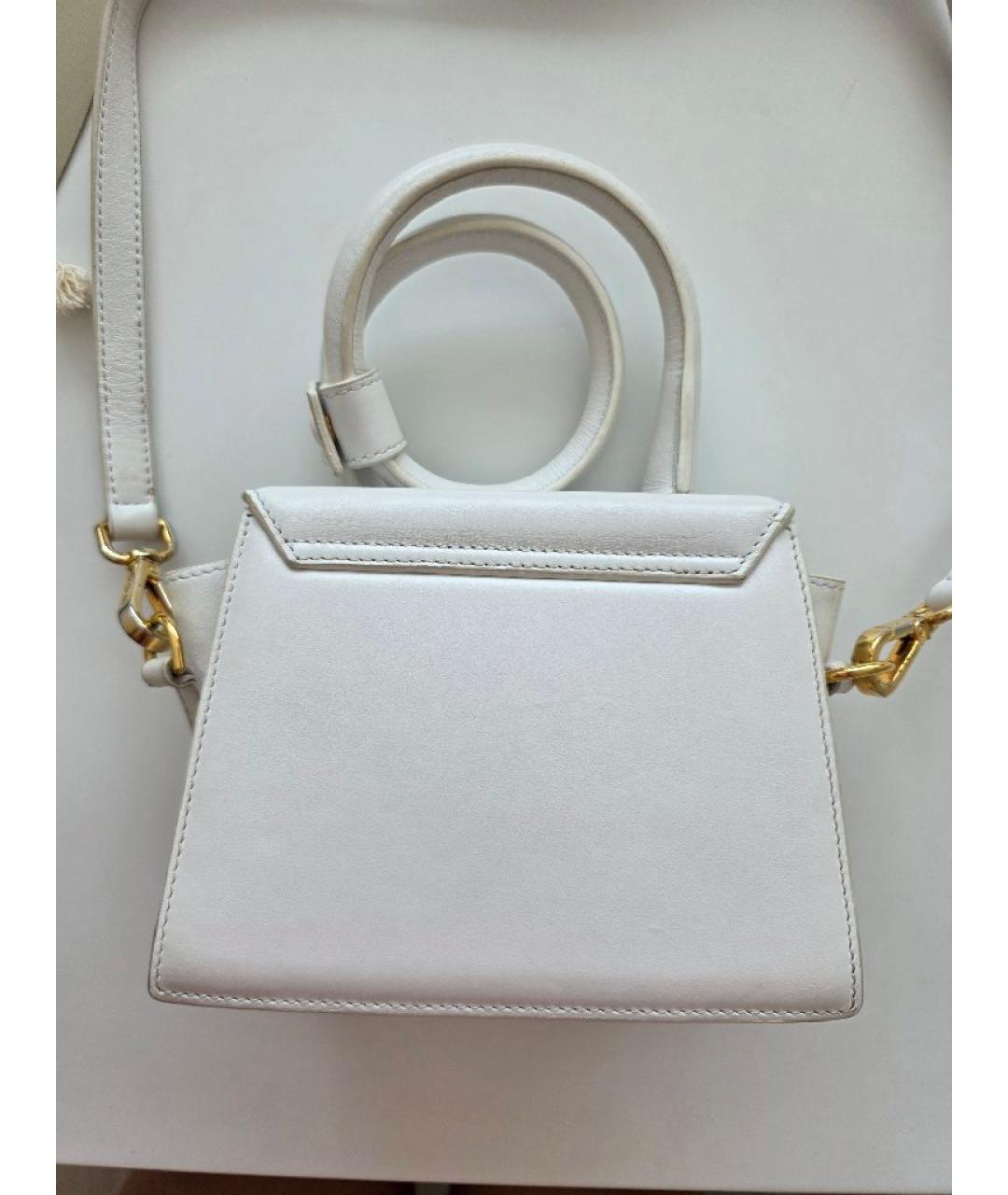 JACQUEMUS Белая кожаная сумка через плечо, фото 2