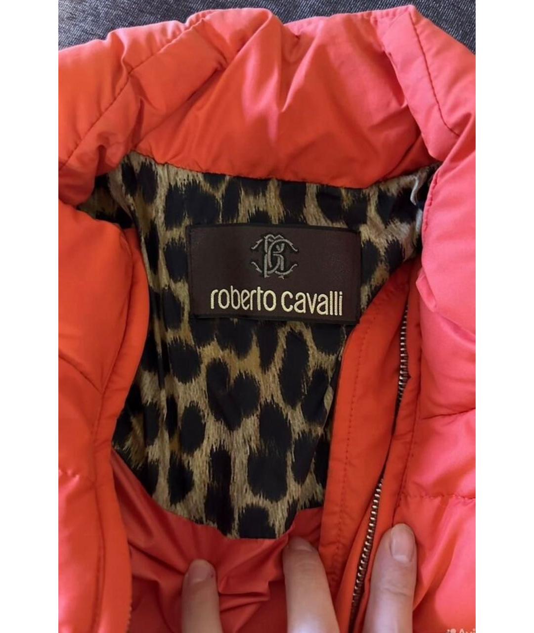 ROBERTO CAVALLI Оранжевая полиэстеровая куртка, фото 2