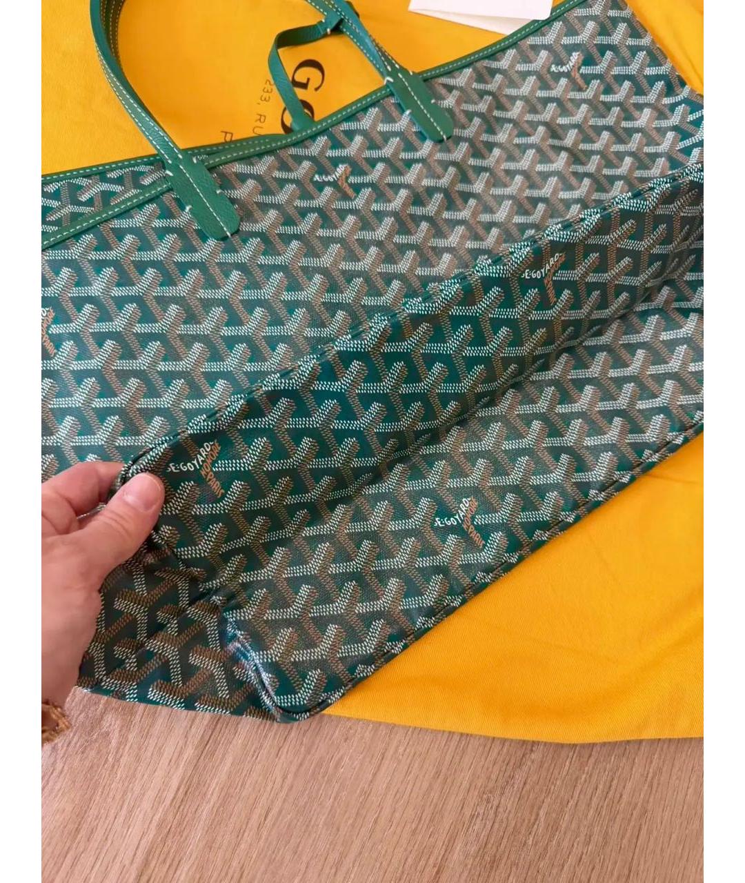 GOYARD Зеленая сумка через плечо из канвы, фото 5