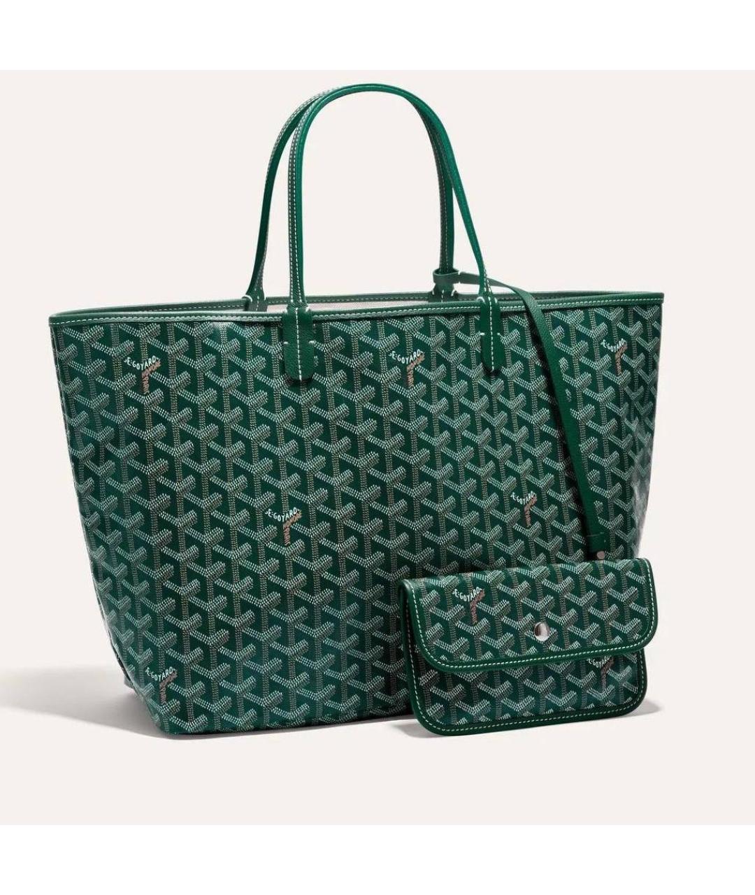 GOYARD Зеленая сумка через плечо из канвы, фото 9