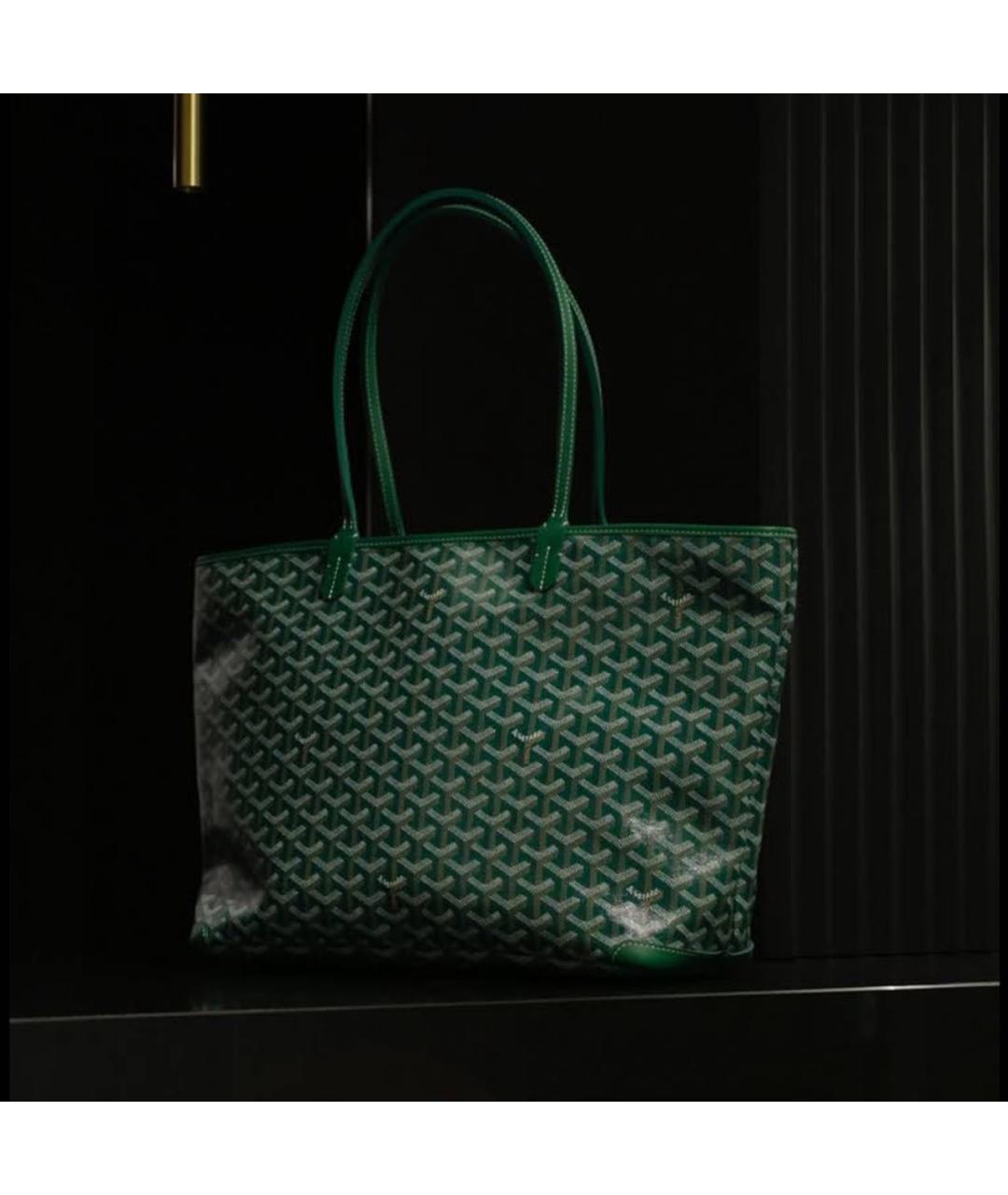 GOYARD Зеленая сумка через плечо из канвы, фото 2