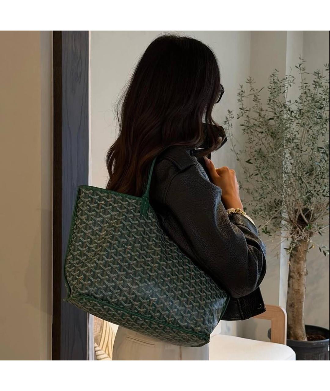 GOYARD Зеленая сумка через плечо из канвы, фото 8