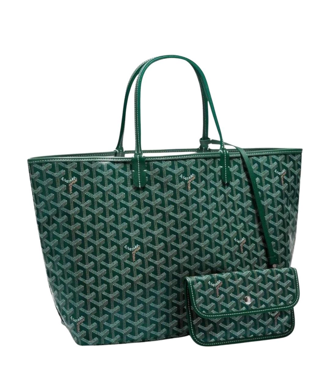 GOYARD Зеленая сумка через плечо из канвы, фото 1