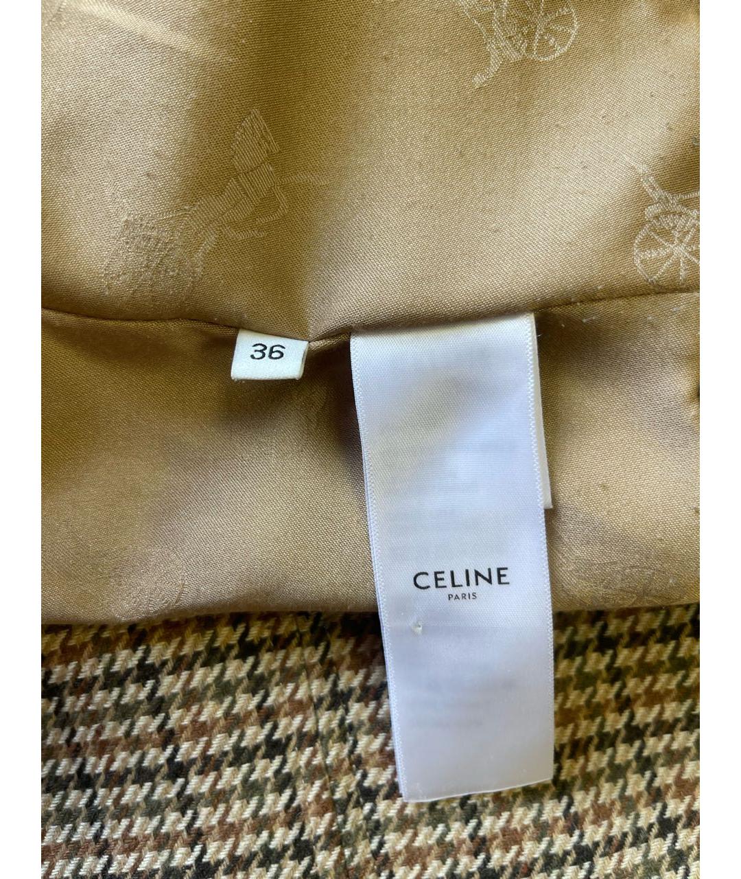 CELINE Коричневый шерстяной костюм с юбками, фото 6