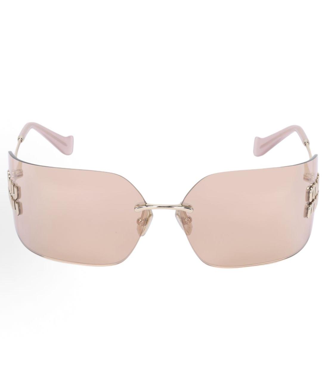 MIU MIU Золотые металлические солнцезащитные очки, фото 2