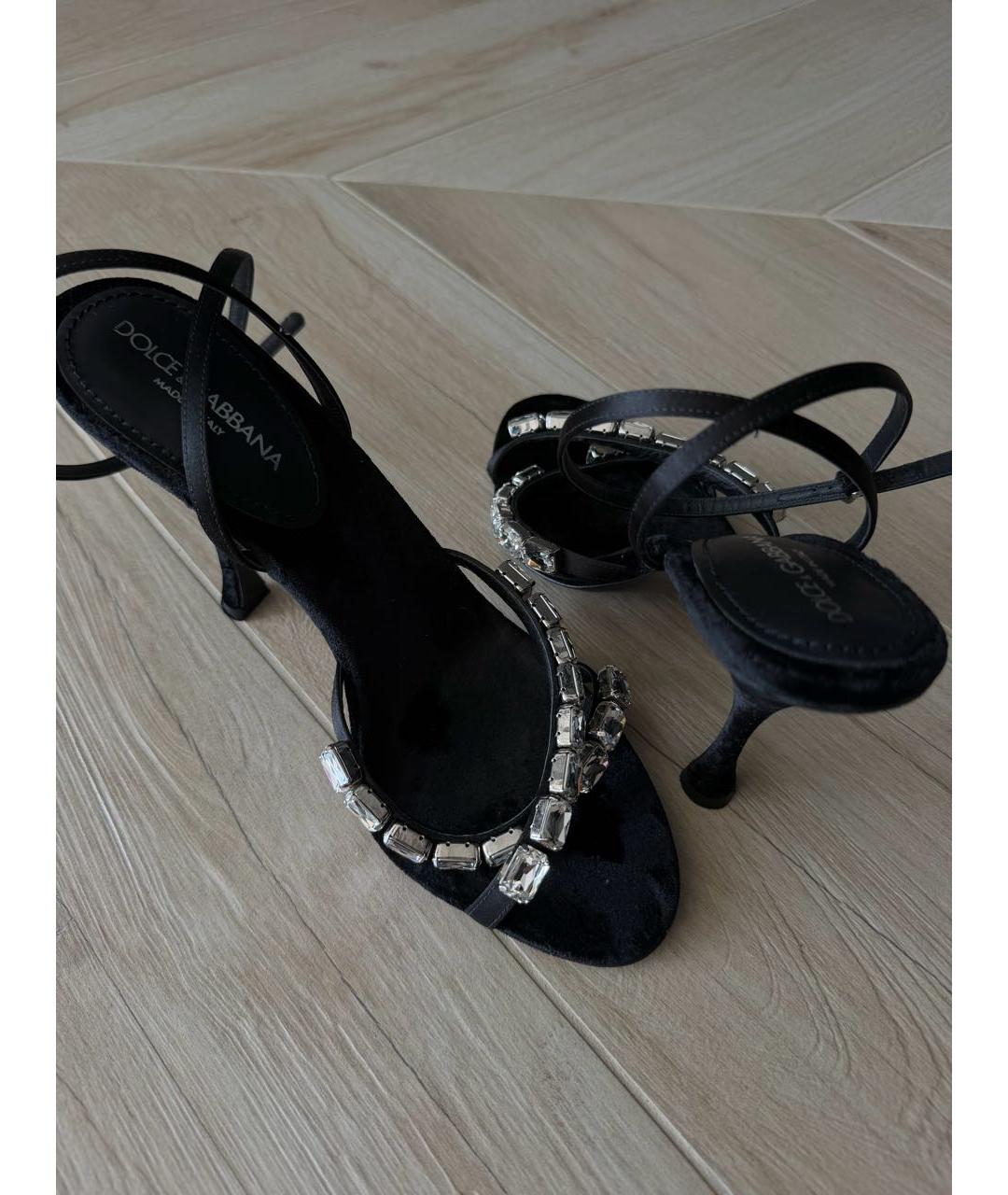DOLCE&GABBANA Черные замшевые босоножки, фото 2