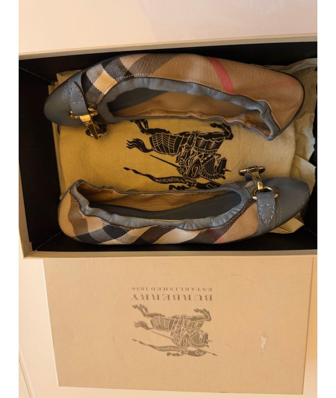 BURBERRY Мульти кожаные балетки, фото 7