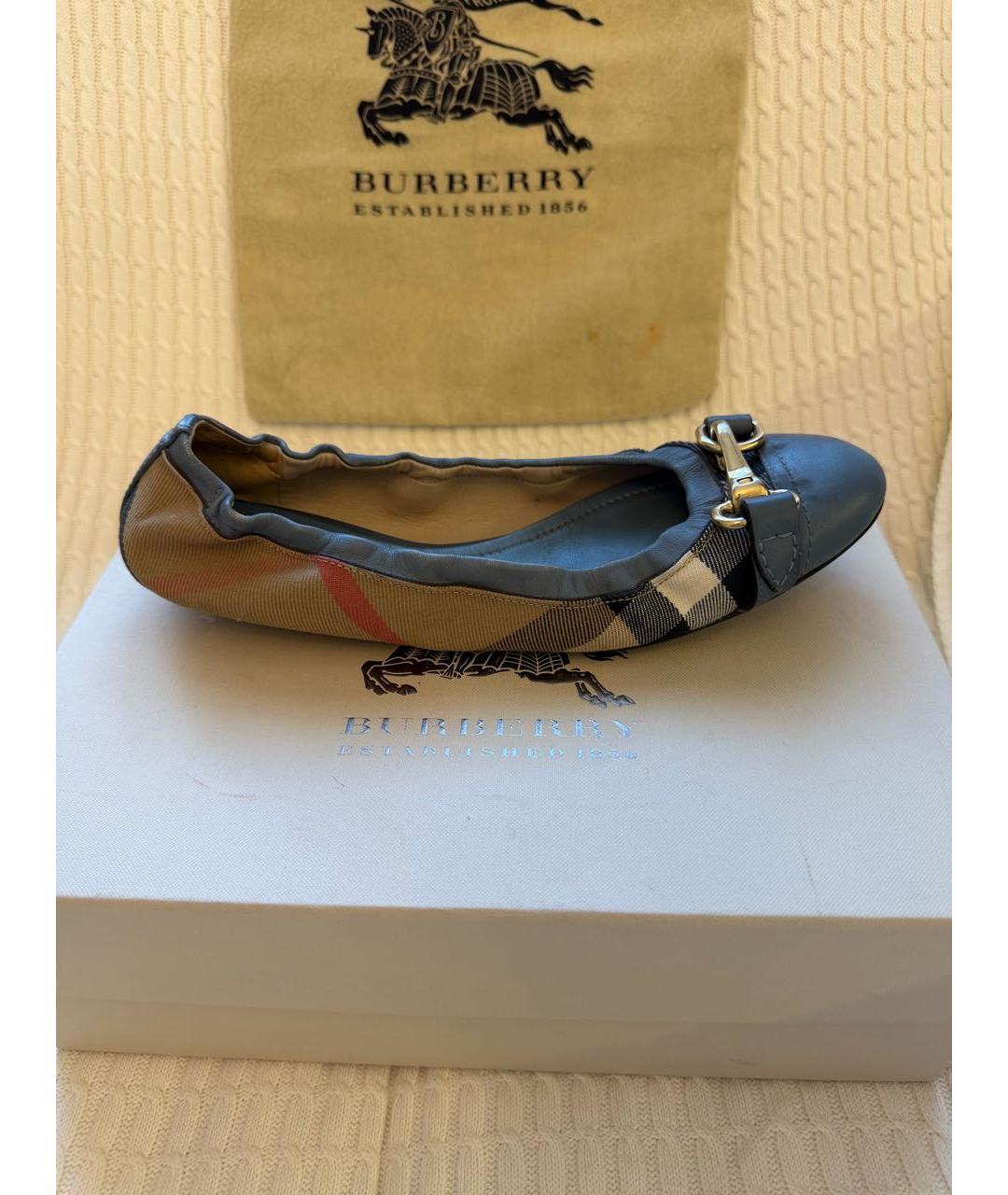 BURBERRY Мульти кожаные балетки, фото 9