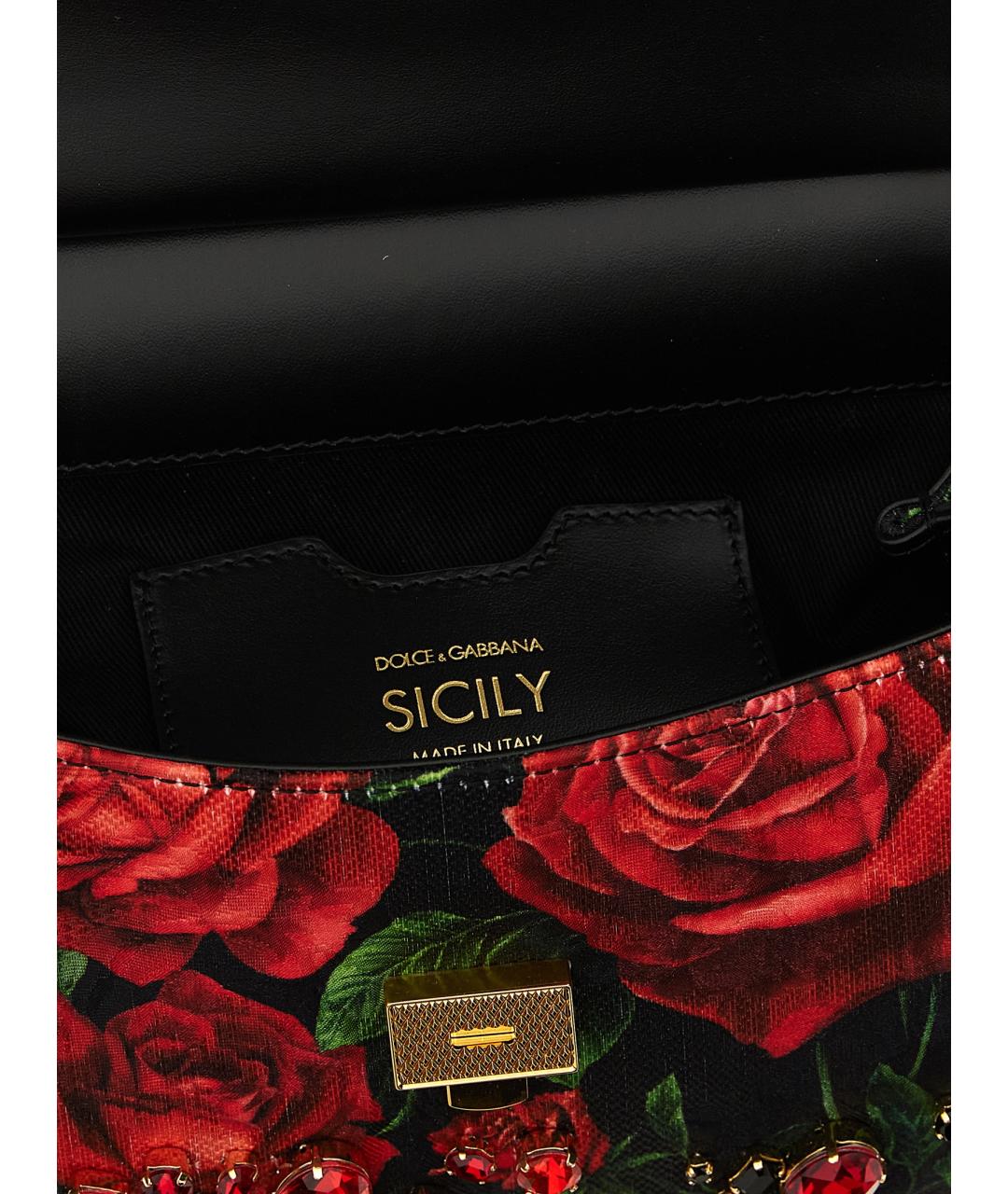 DOLCE&GABBANA Красная хлопковая сумка с короткими ручками, фото 4