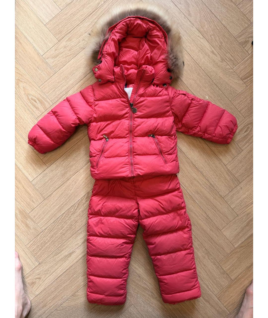 MONCLER Розовый полиэстеровый комбинезон, фото 5