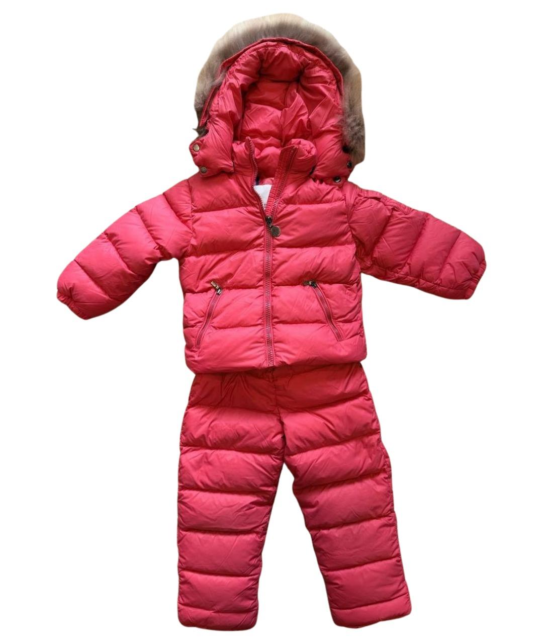 MONCLER Розовый полиэстеровый комбинезон, фото 1