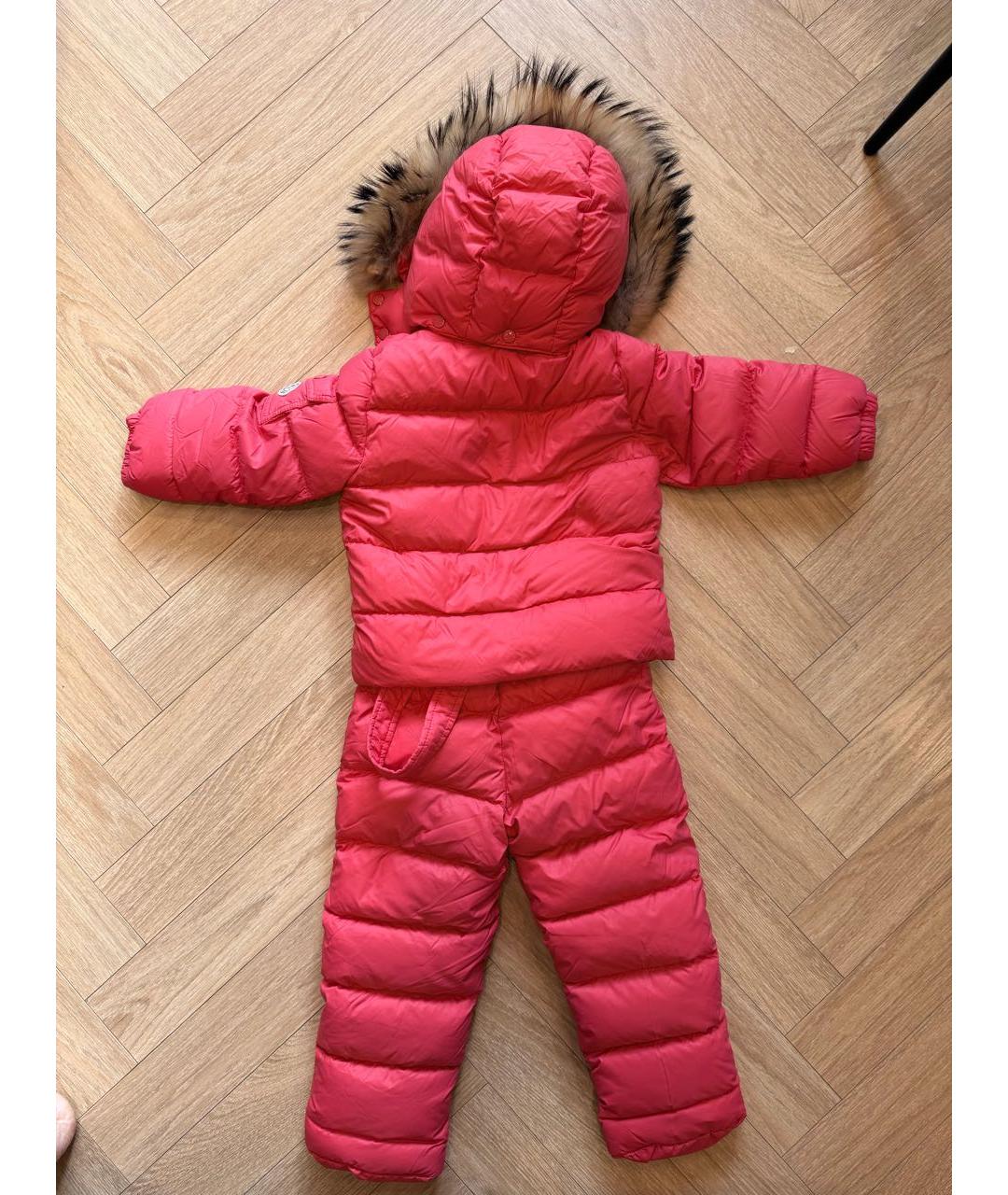 MONCLER Розовый полиэстеровый комбинезон, фото 2