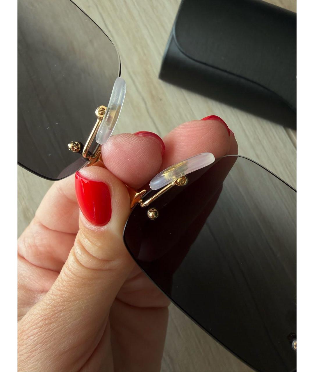 CARTIER Антрацитовые металлические солнцезащитные очки, фото 5