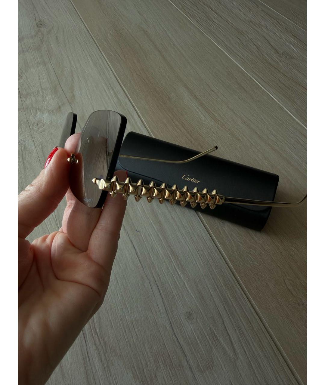 CARTIER Антрацитовые металлические солнцезащитные очки, фото 3