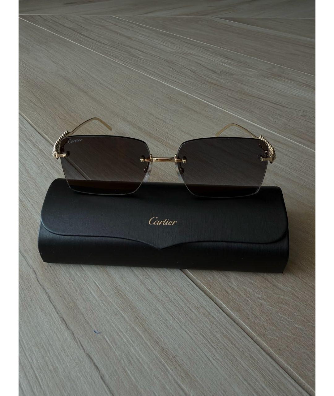 CARTIER Антрацитовые металлические солнцезащитные очки, фото 9