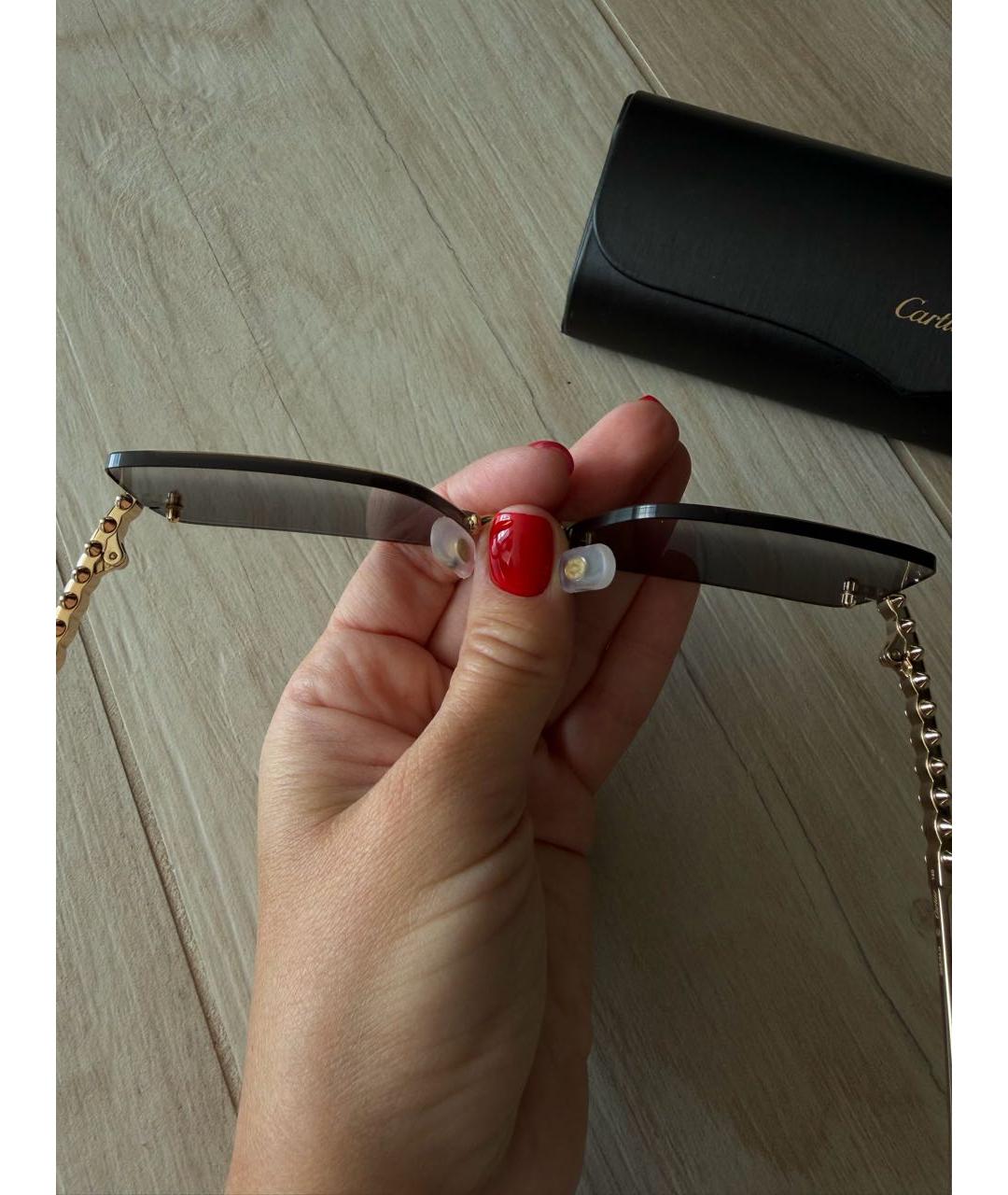 CARTIER Антрацитовые металлические солнцезащитные очки, фото 7