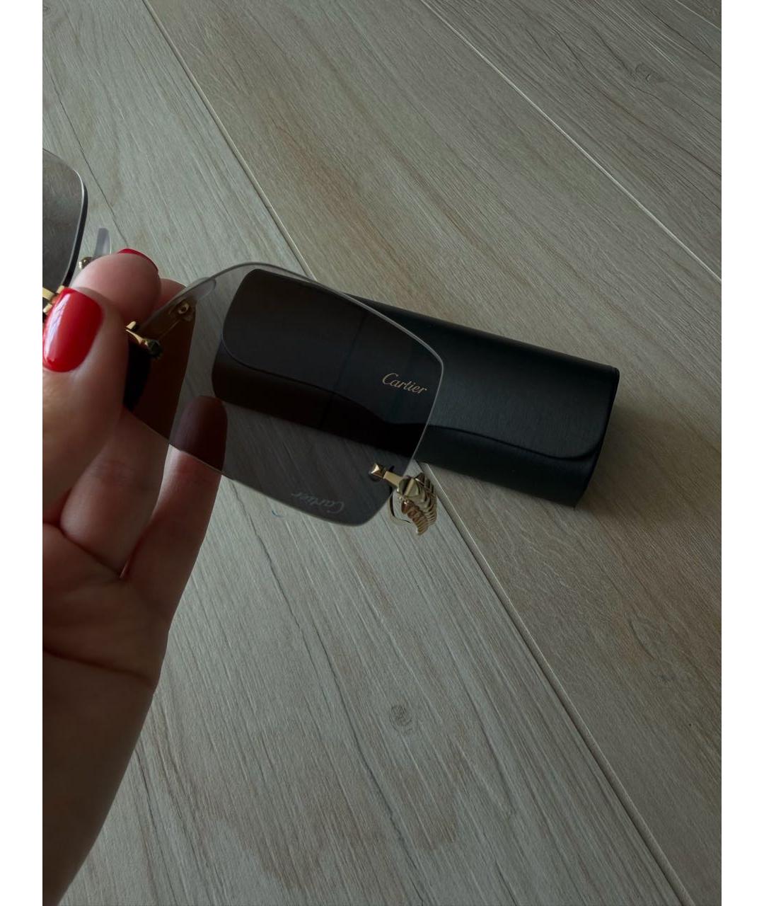 CARTIER Антрацитовые металлические солнцезащитные очки, фото 6