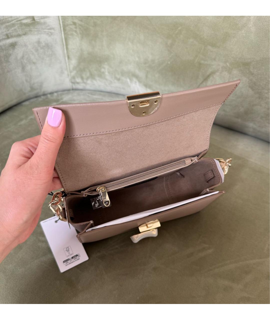 FURLA Коричневая кожаная сумка через плечо, фото 7