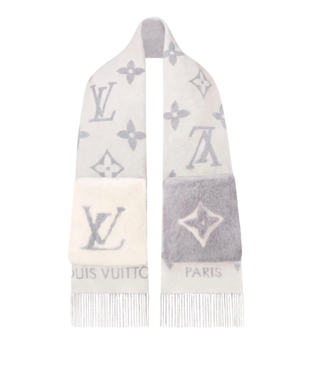 LOUIS VUITTON Серый кашемировый шарф, фото 1
