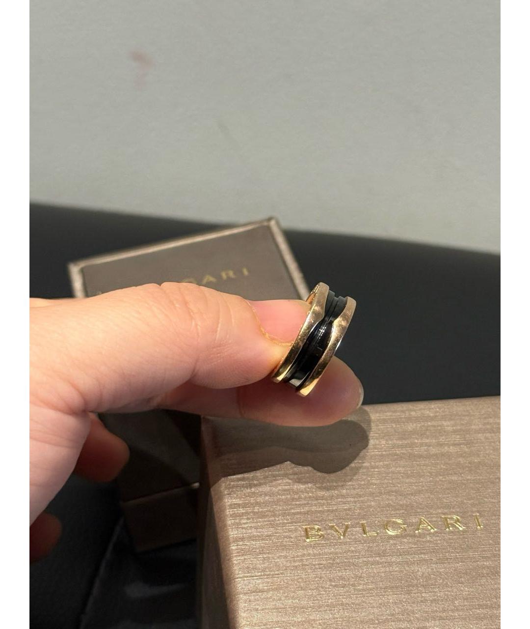 BVLGARI Черное кольцо из розового золота, фото 5
