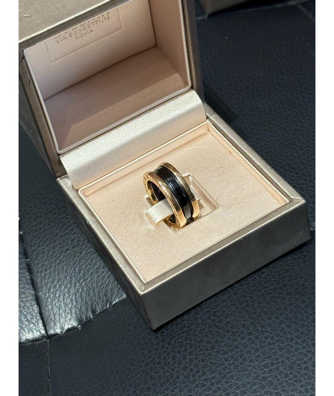 BVLGARI Черное кольцо из розового золота, фото 3