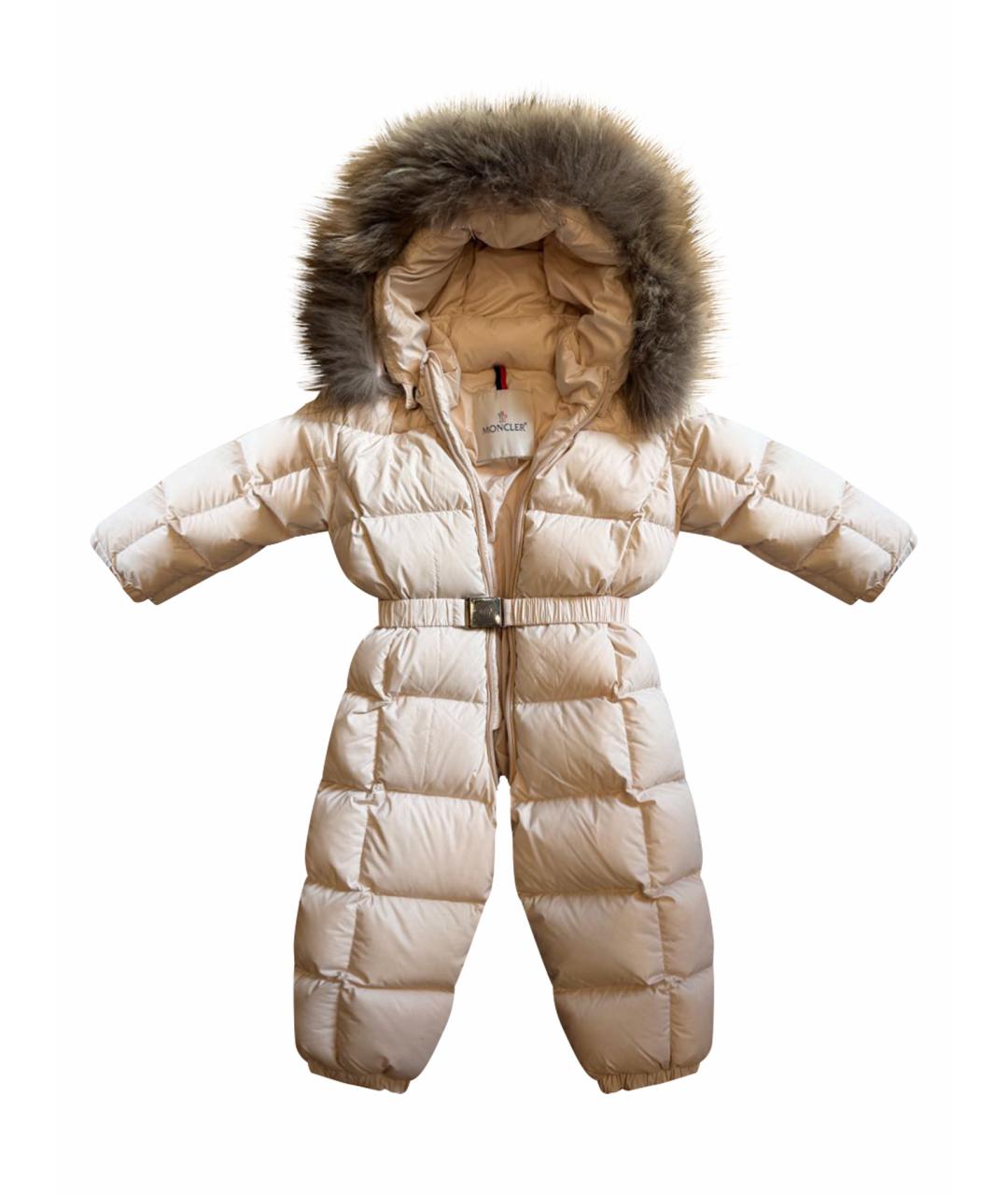 MONCLER Розовый полиэстеровый комбинезон, фото 1