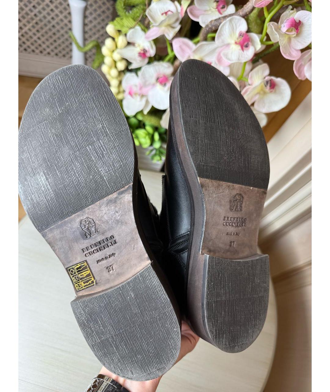 BRUNELLO CUCINELLI Черные кожаные ботинки, фото 7