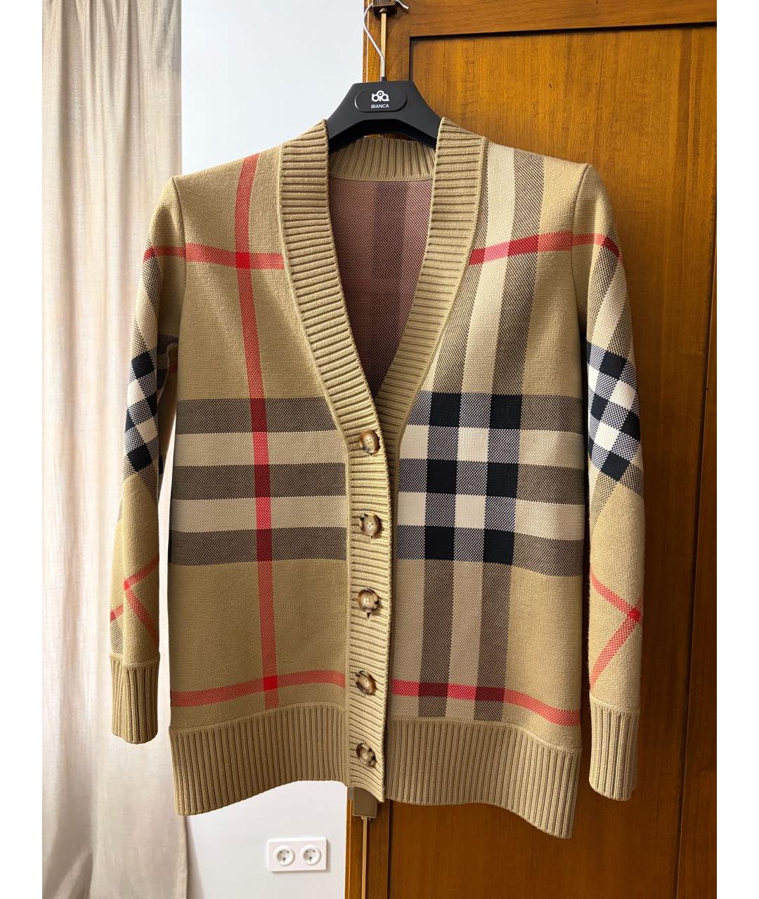 BURBERRY Бежевый шерстяной кардиган, фото 5
