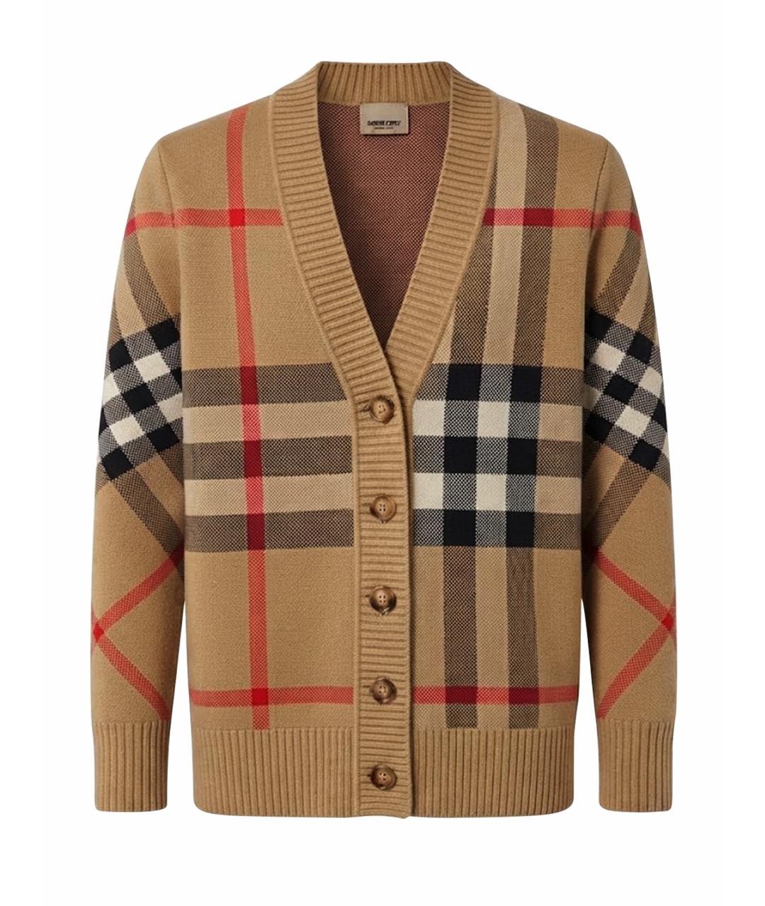 BURBERRY Бежевый шерстяной кардиган, фото 1