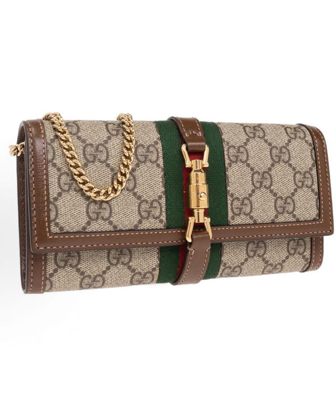 GUCCI Бежевая сумка с короткими ручками из канвы, фото 2
