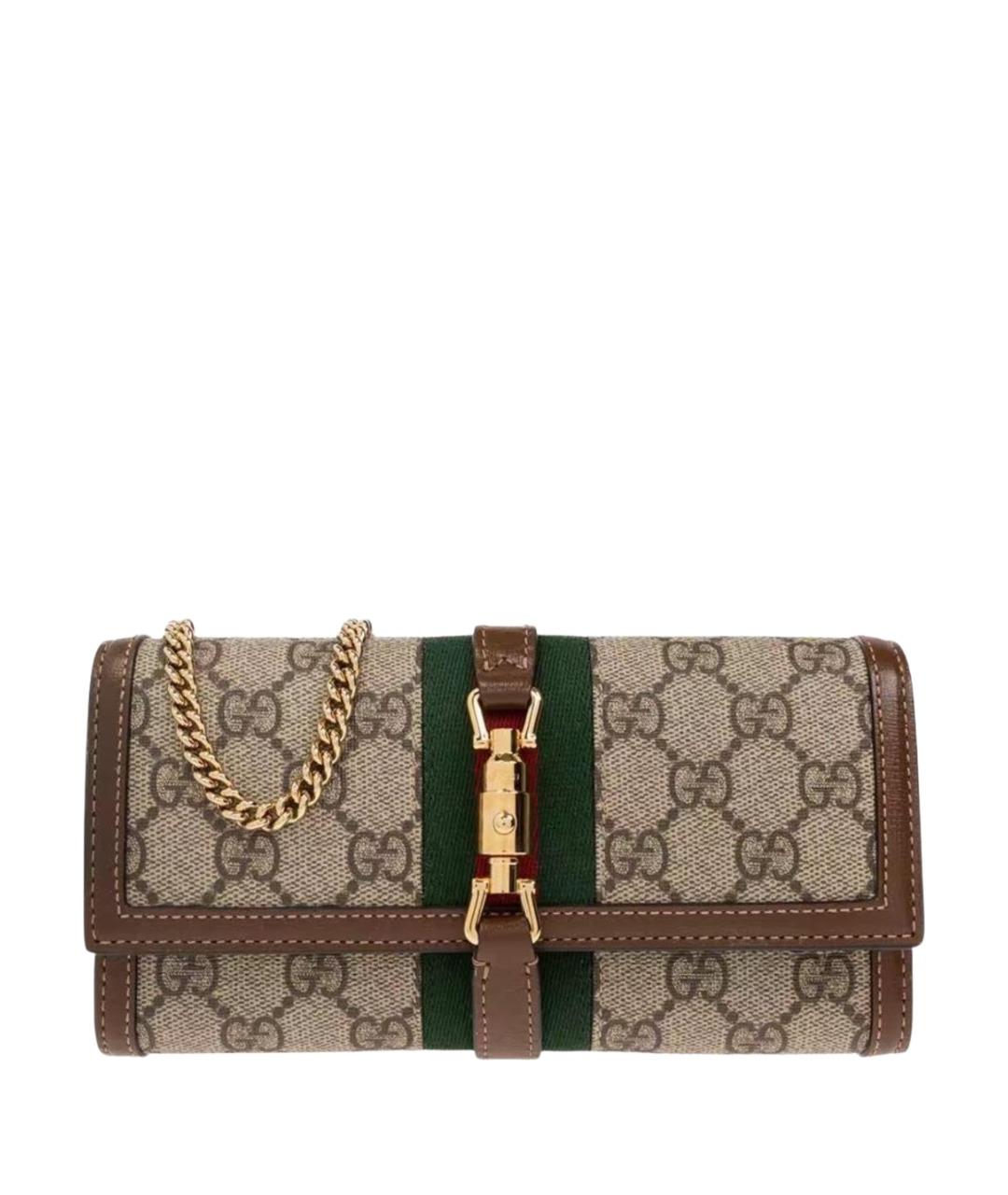 GUCCI Бежевая сумка с короткими ручками из канвы, фото 1