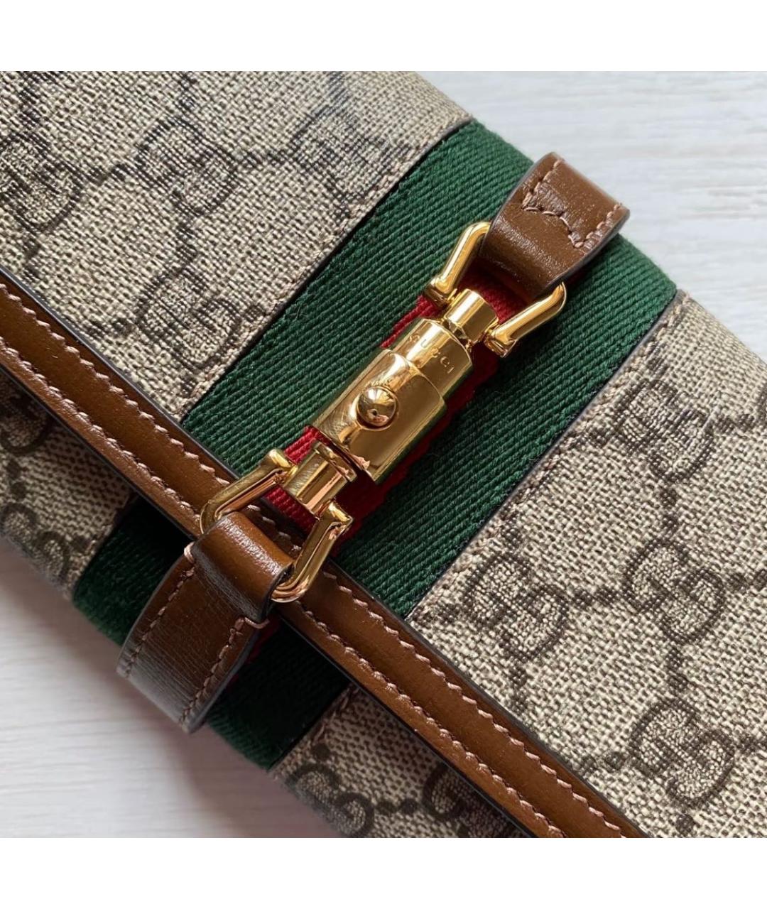 GUCCI Бежевая сумка с короткими ручками из канвы, фото 4