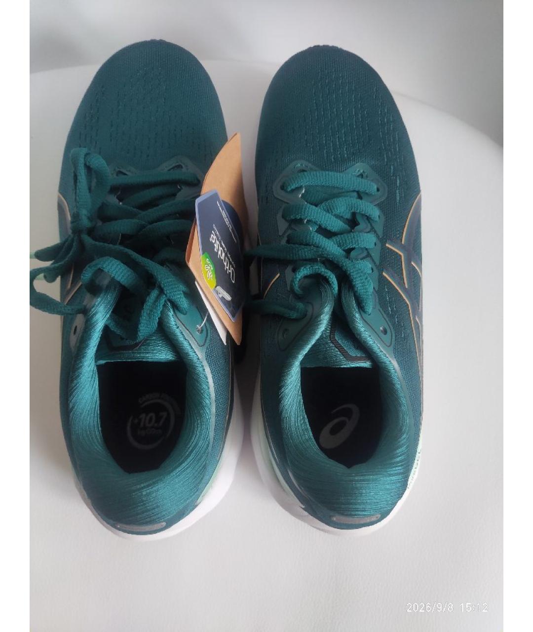 ASICS Зеленые текстильные кроссовки, фото 3