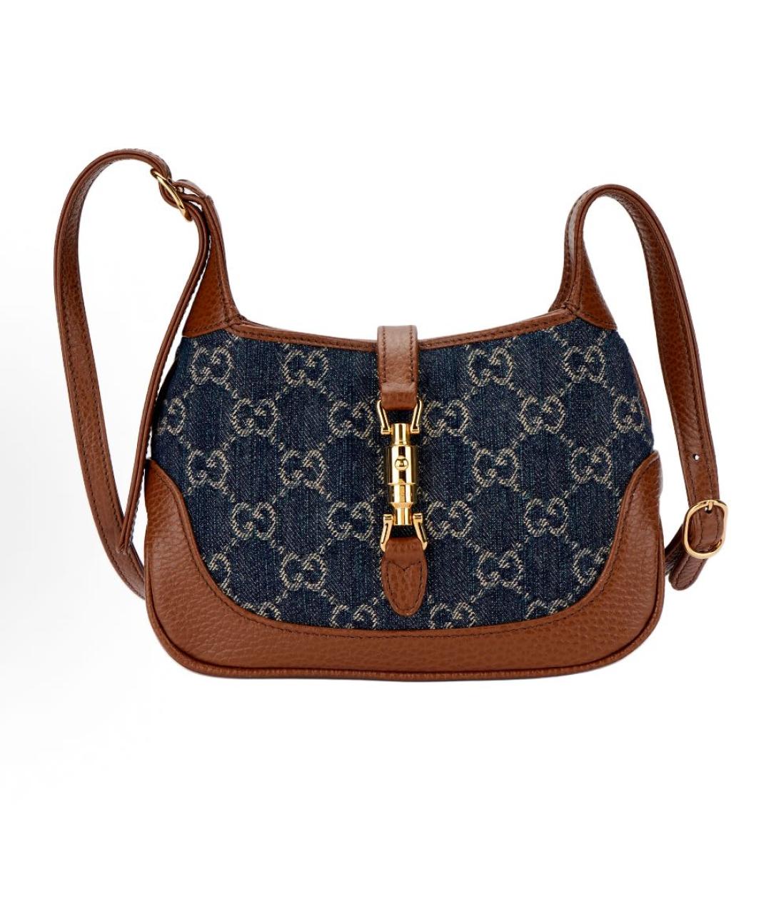 GUCCI Синяя сумка через плечо из канвы, фото 9