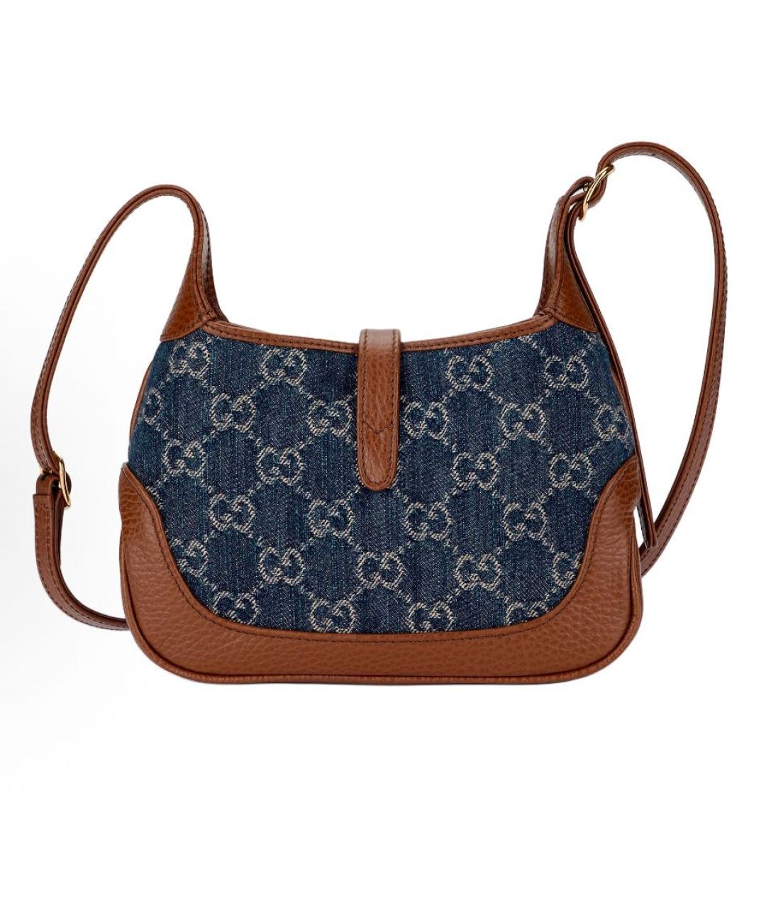 GUCCI Синяя сумка через плечо из канвы, фото 3