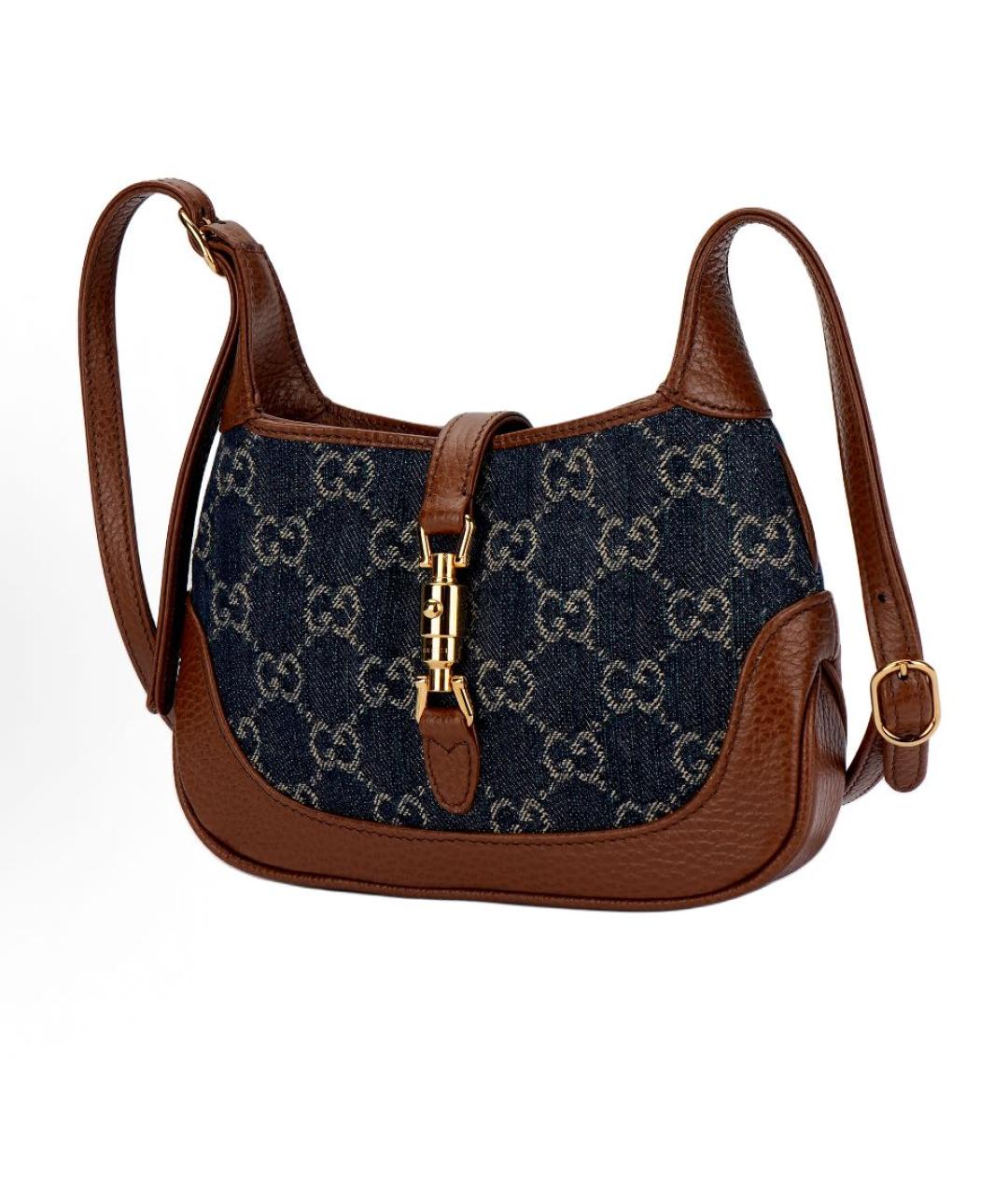 GUCCI Синяя сумка через плечо из канвы, фото 2