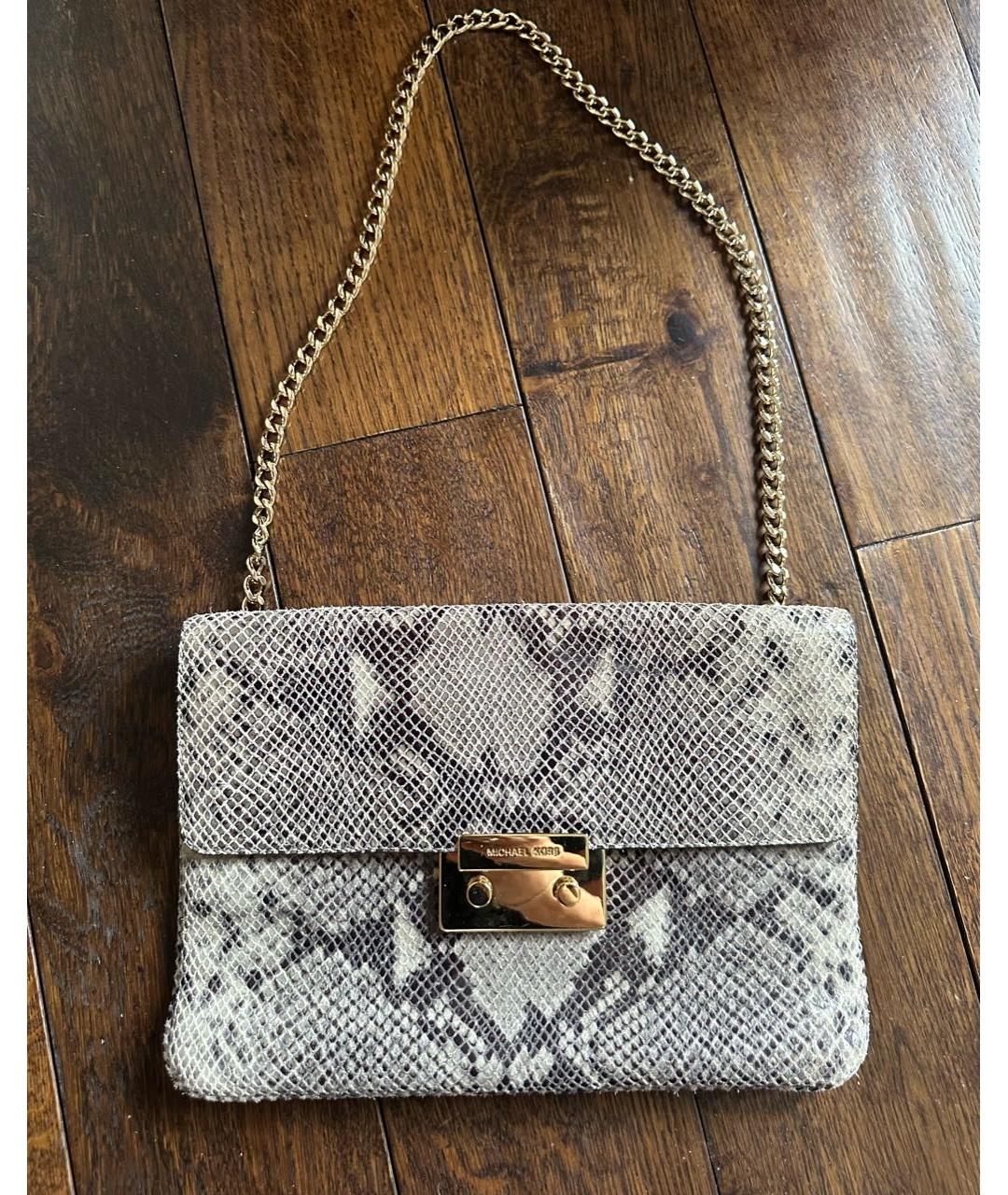 MICHAEL KORS Серая кожаная сумка через плечо, фото 8