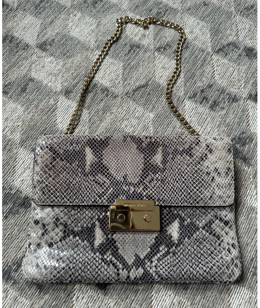 MICHAEL KORS Серая кожаная сумка через плечо, фото 9