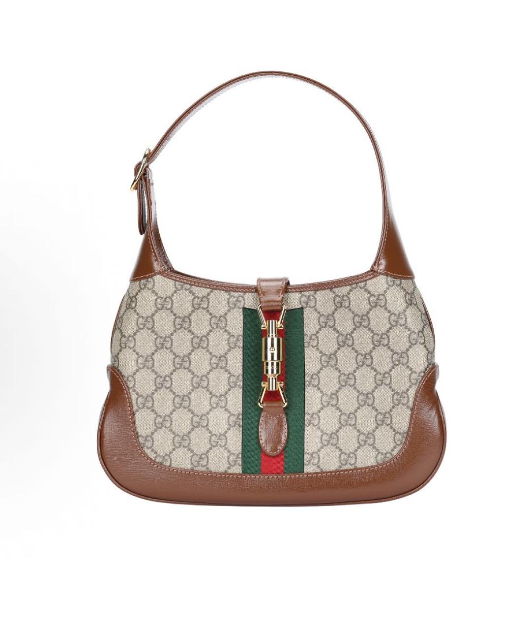 GUCCI Бежевая сумка через плечо из канвы, фото 9