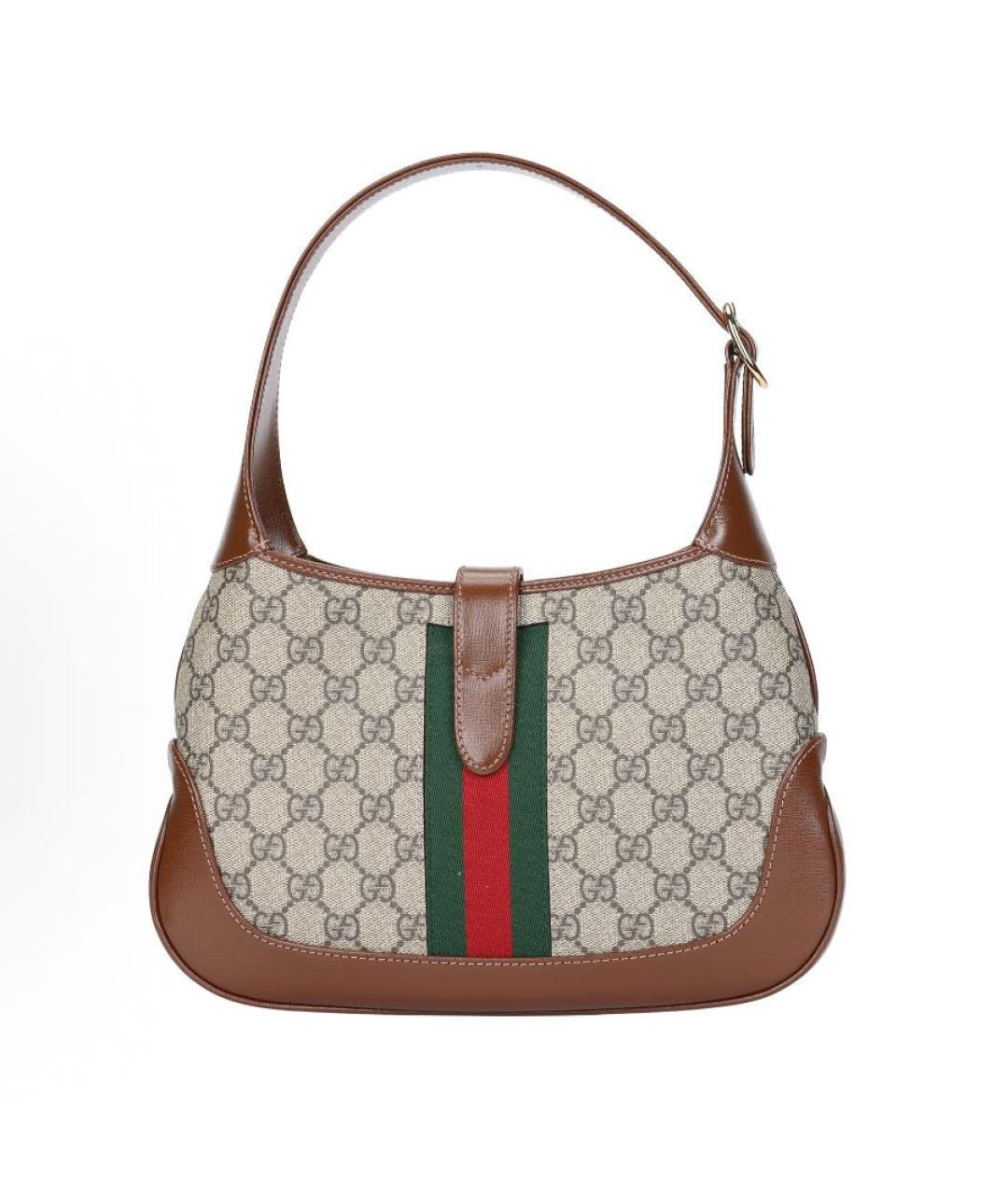 GUCCI Бежевая сумка через плечо из канвы, фото 3