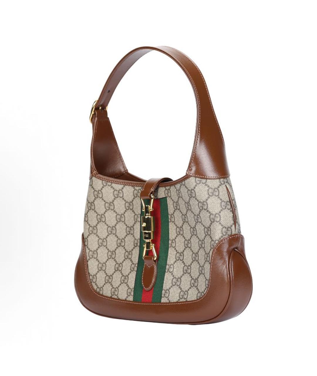 GUCCI Бежевая сумка через плечо из канвы, фото 2