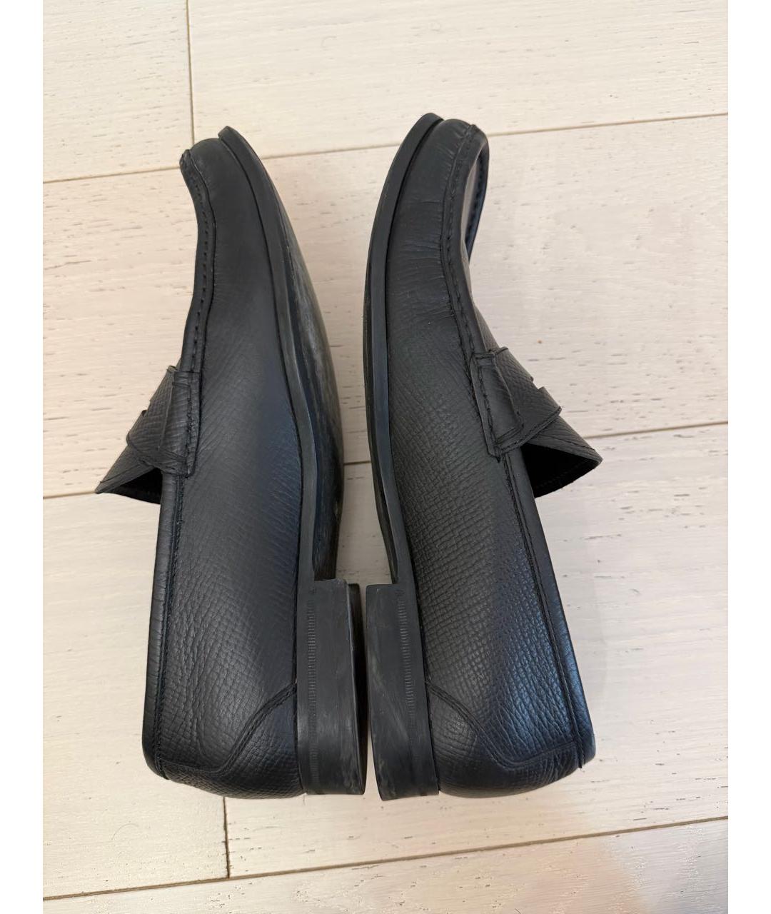 FERRAGAMO Черные кожаные лоферы, фото 5