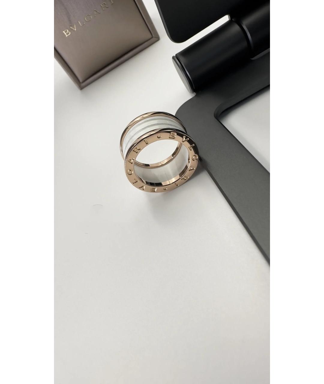 BVLGARI Белое кольцо из розового золота, фото 3